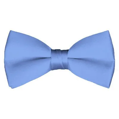 Solid Pre-Tied Steel Blue Bow Tie