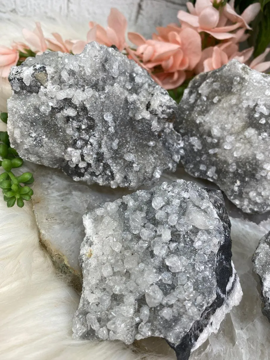 Sparkle Gray Calcite Clusters