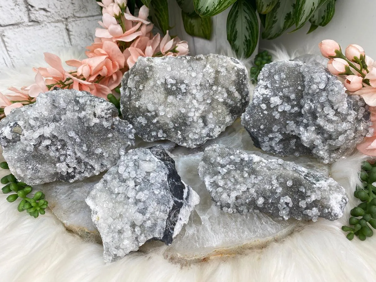 Sparkle Gray Calcite Clusters