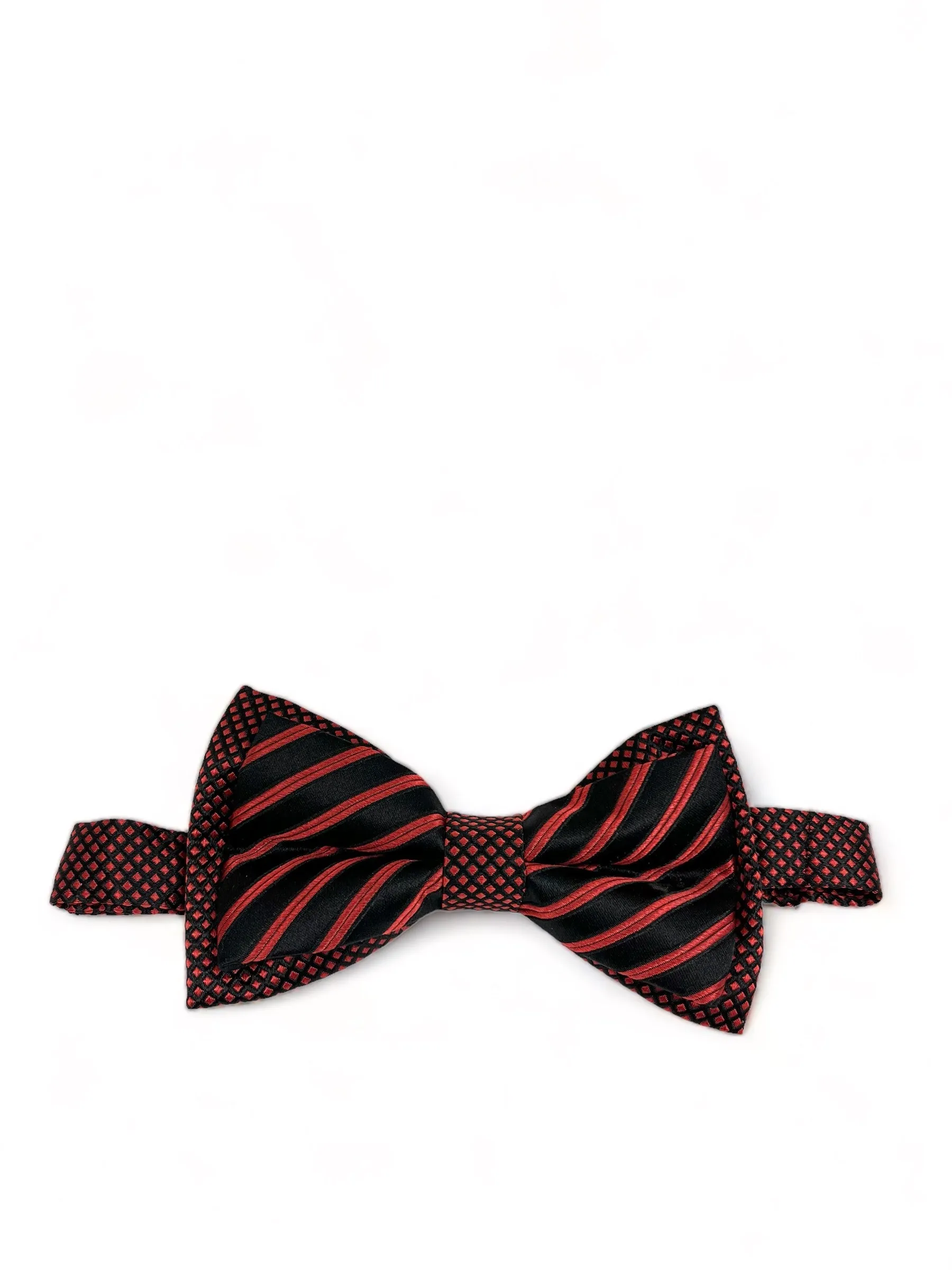 Steven Land Red and Black Bow Tie Set