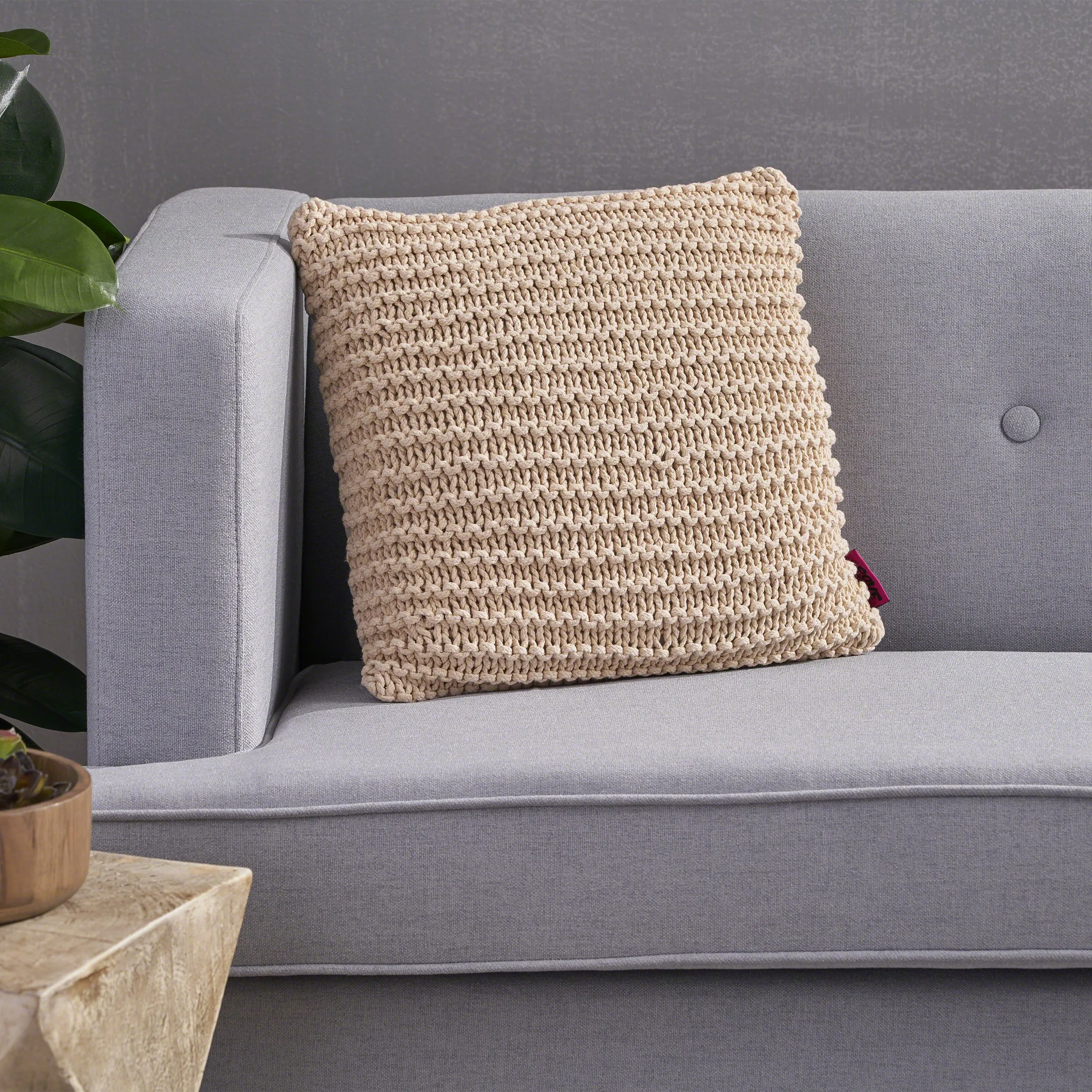 Tate Knitted Cotton Pillow
