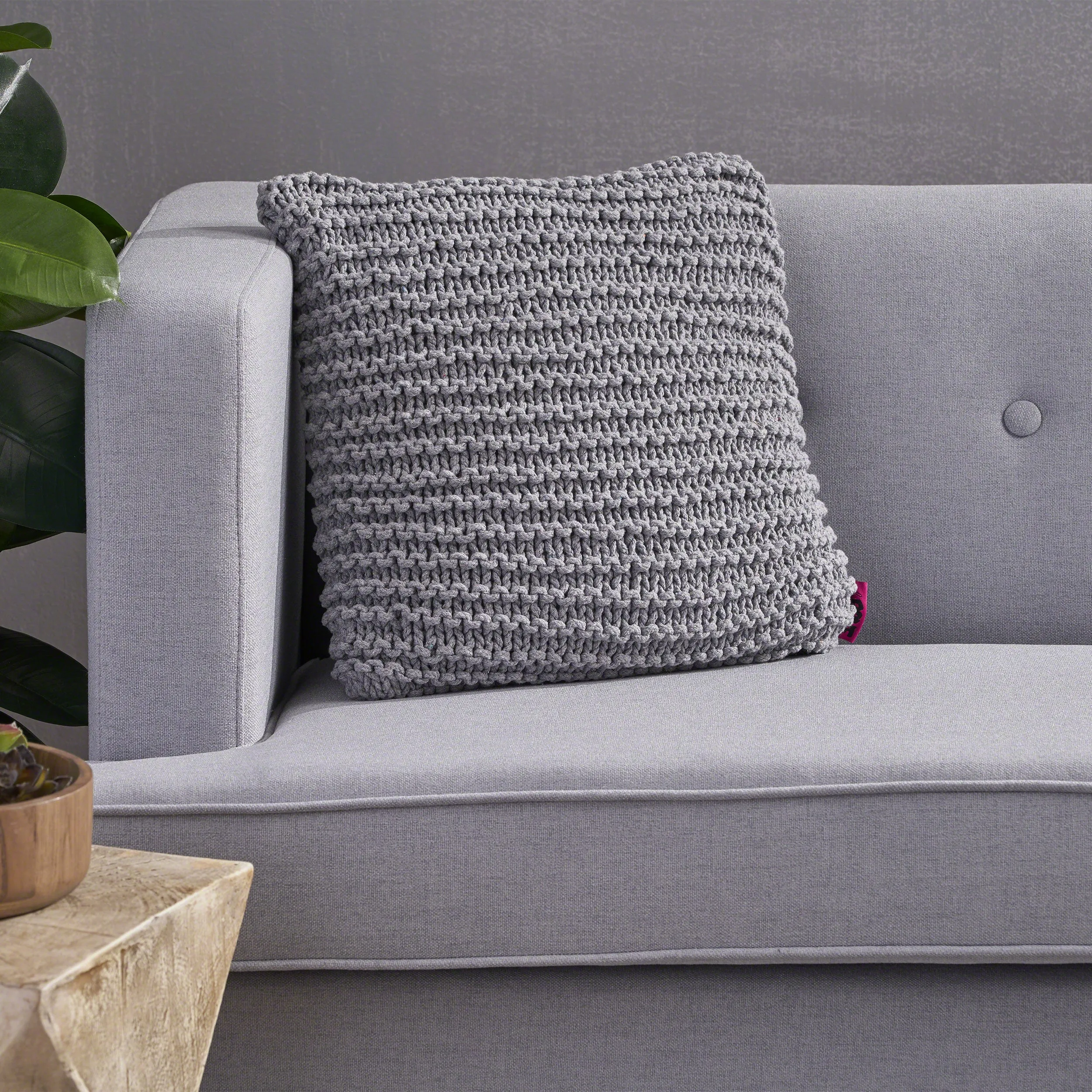Tate Knitted Cotton Pillow