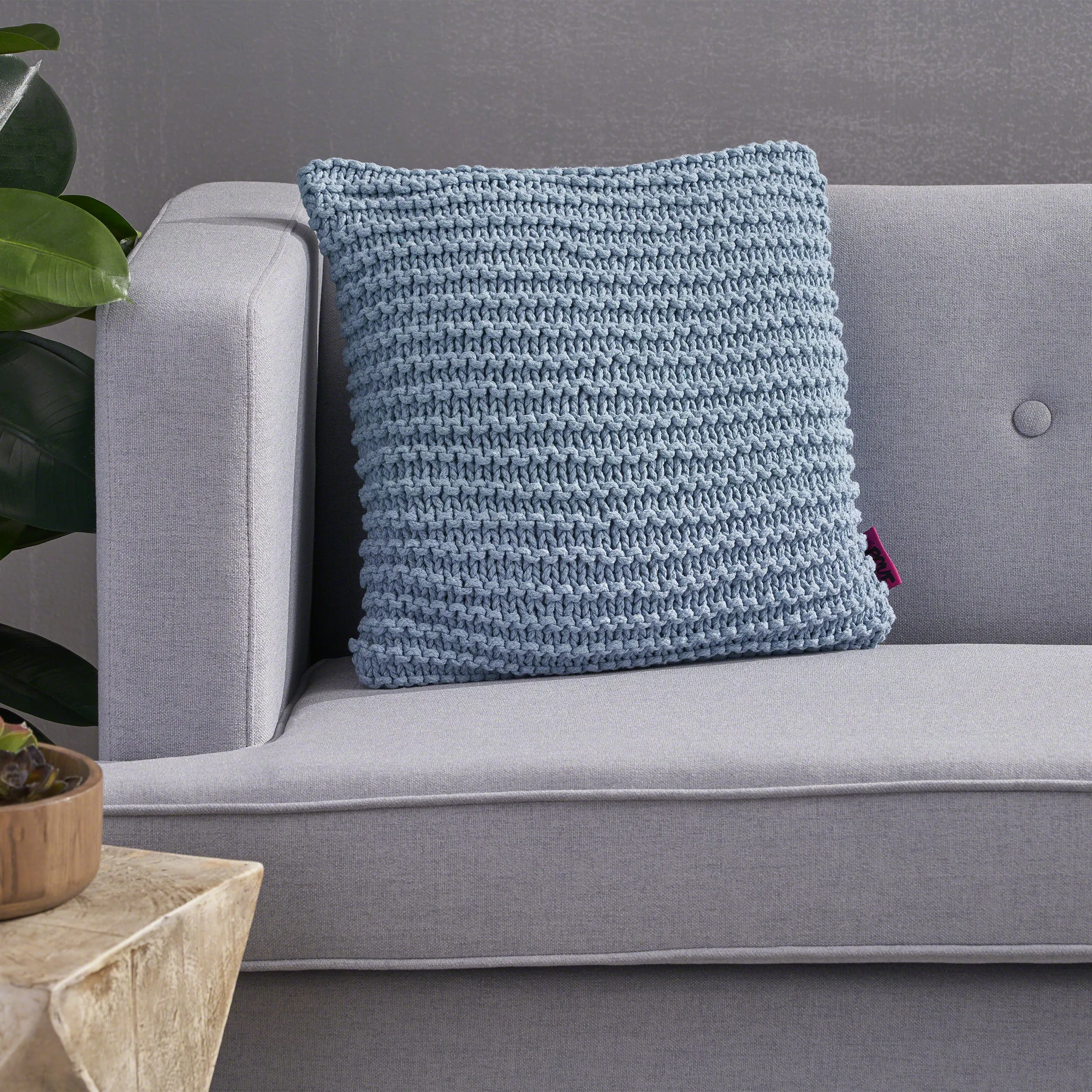 Tate Knitted Cotton Pillow