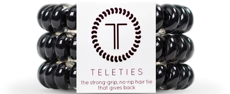 Teleties Hair Ties Jet Black