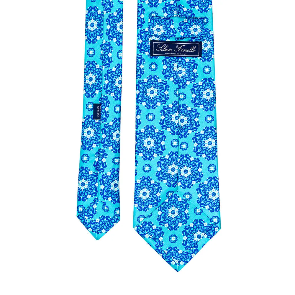 The Isola Bella Light Blue Duchesse Silk Tie