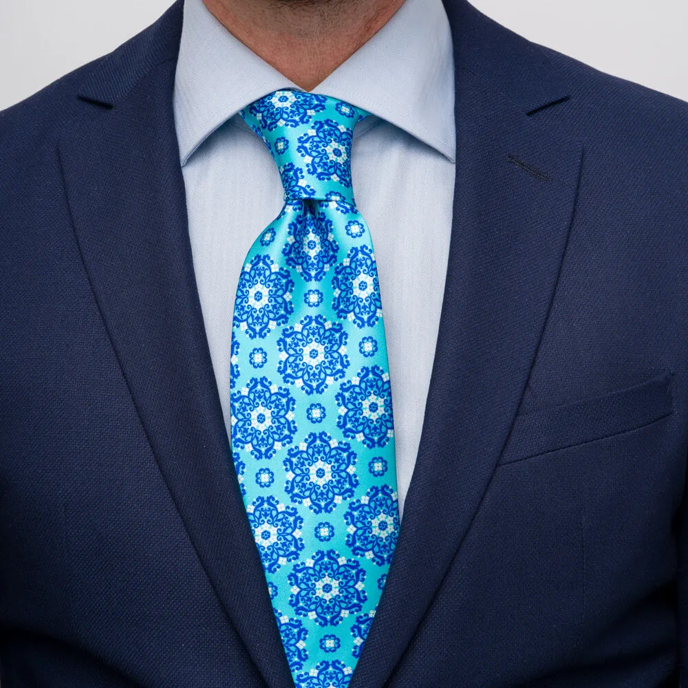 The Isola Bella Light Blue Duchesse Silk Tie