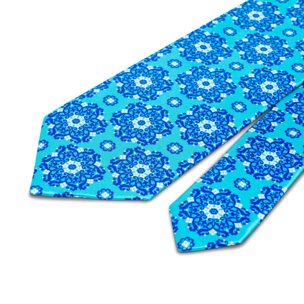 The Isola Bella Light Blue Duchesse Silk Tie