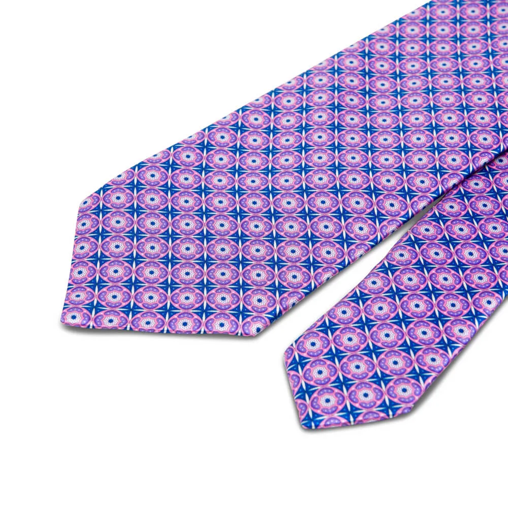 The Mazzarò Purple and Blue Duchesse Silk Tie