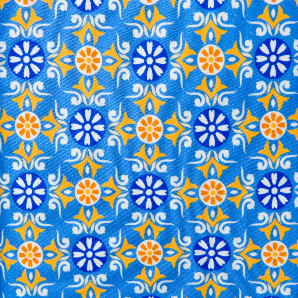 The Sicans Light Blue and Yellow Duchesse Silk Tie