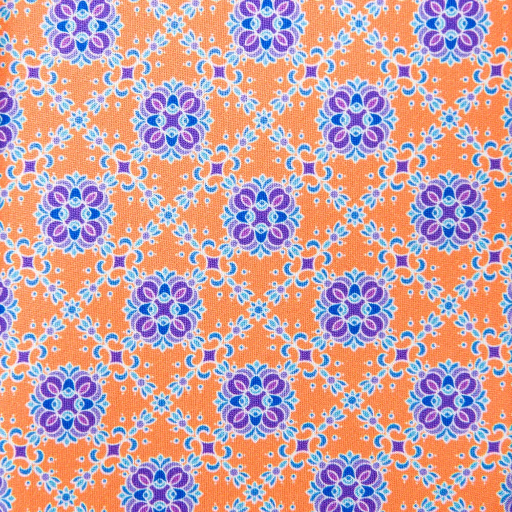 The Timeo Orange and Purple  Duchesse Silk Tie