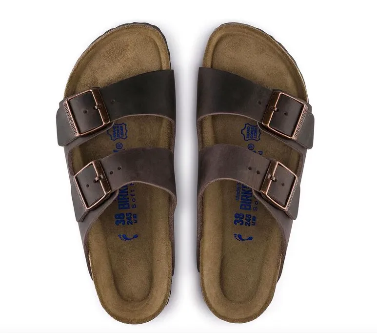 UNISEX BIRKENSTOCK ARIZONA LEATHER SOFT FOOTBED | HABANA