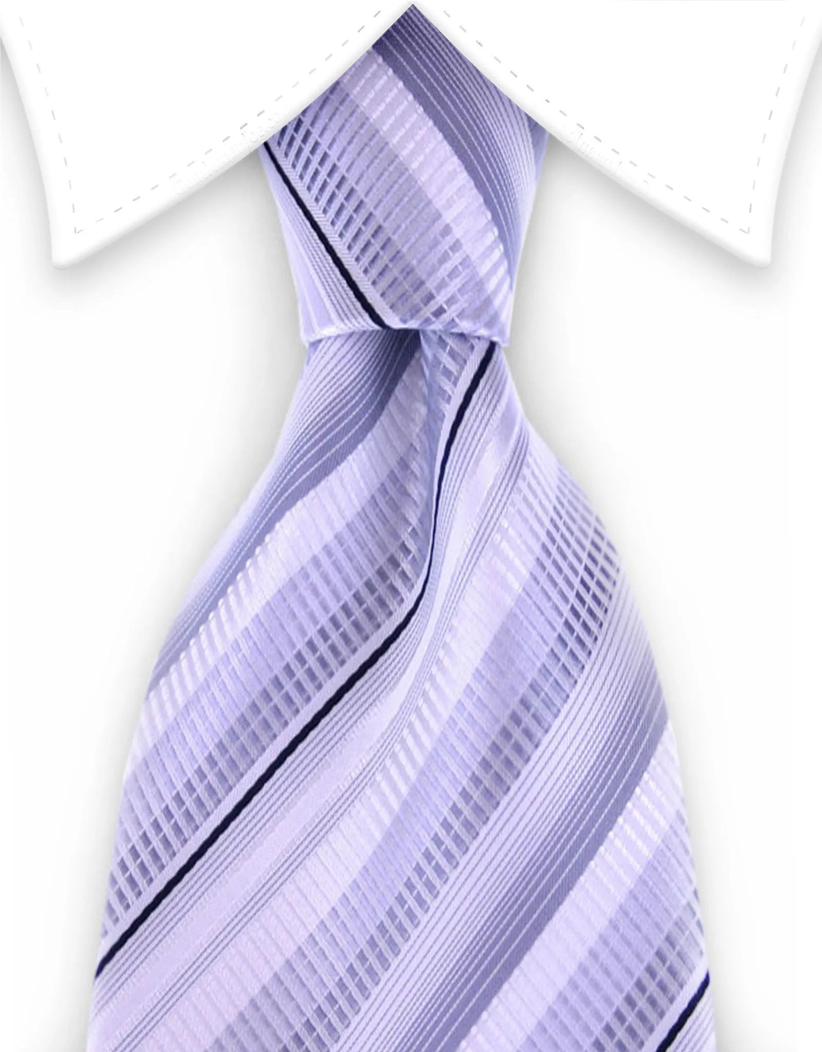 White & Silver Striped Necktie