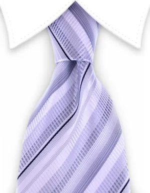White & Silver Striped Necktie