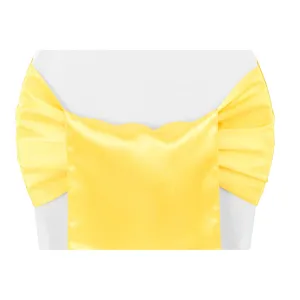 Wide Satin Chair Sash - Canary Yellow (Bright Yellow)