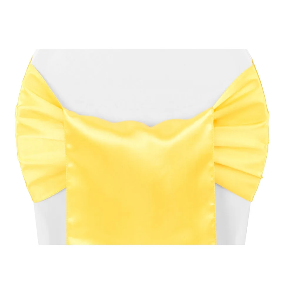 Wide Satin Chair Sash - Canary Yellow (Bright Yellow)