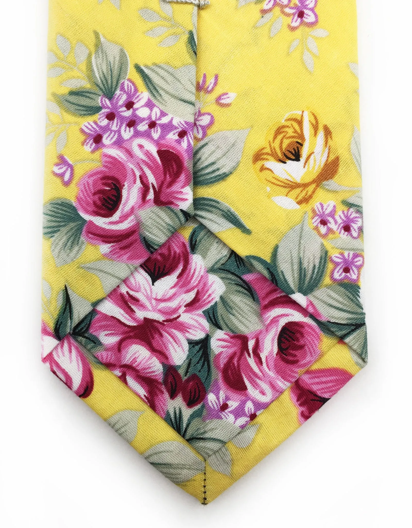 Yellow and Pink Floral Tie
