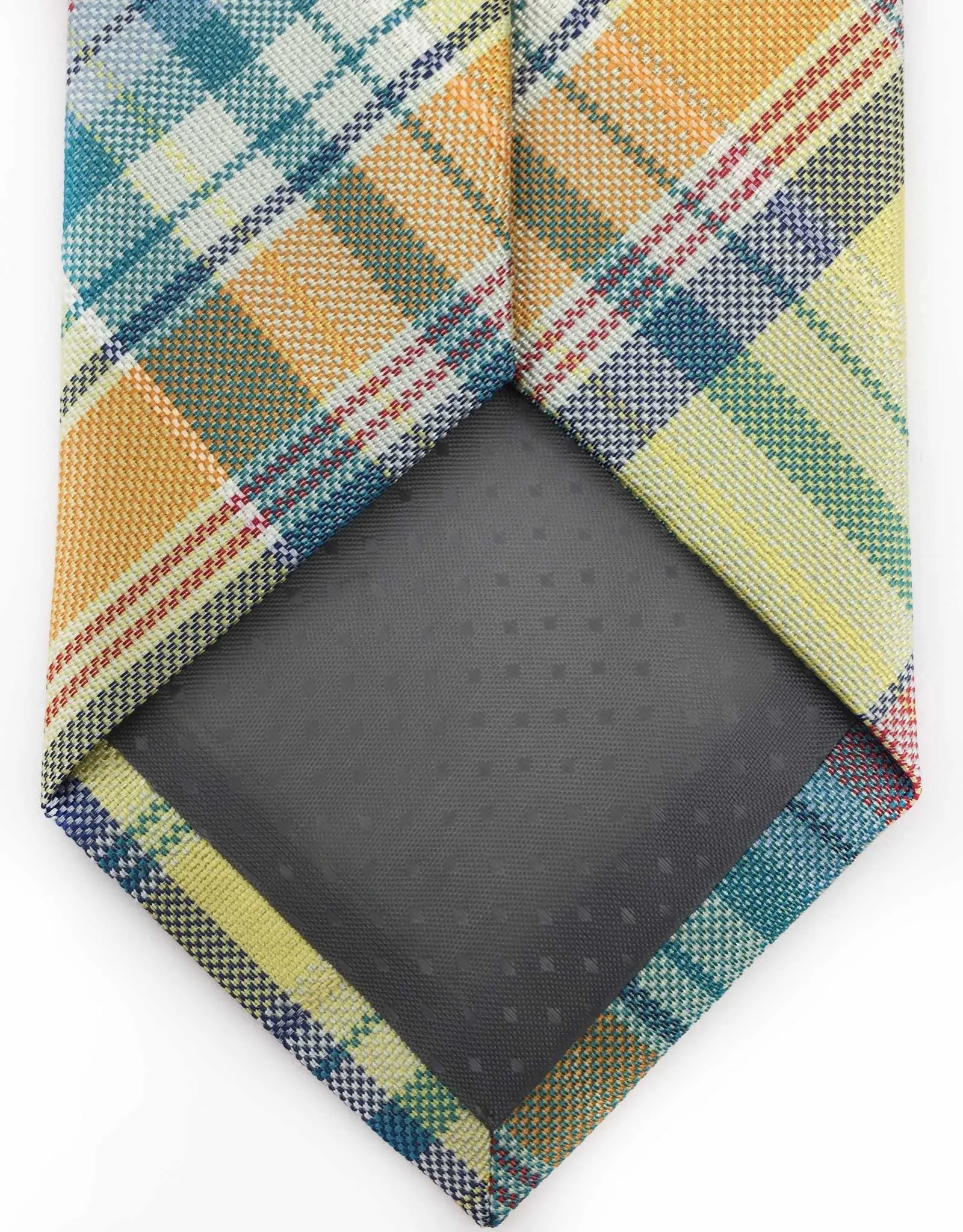 Yellow, Orange & Green Plaid Tie