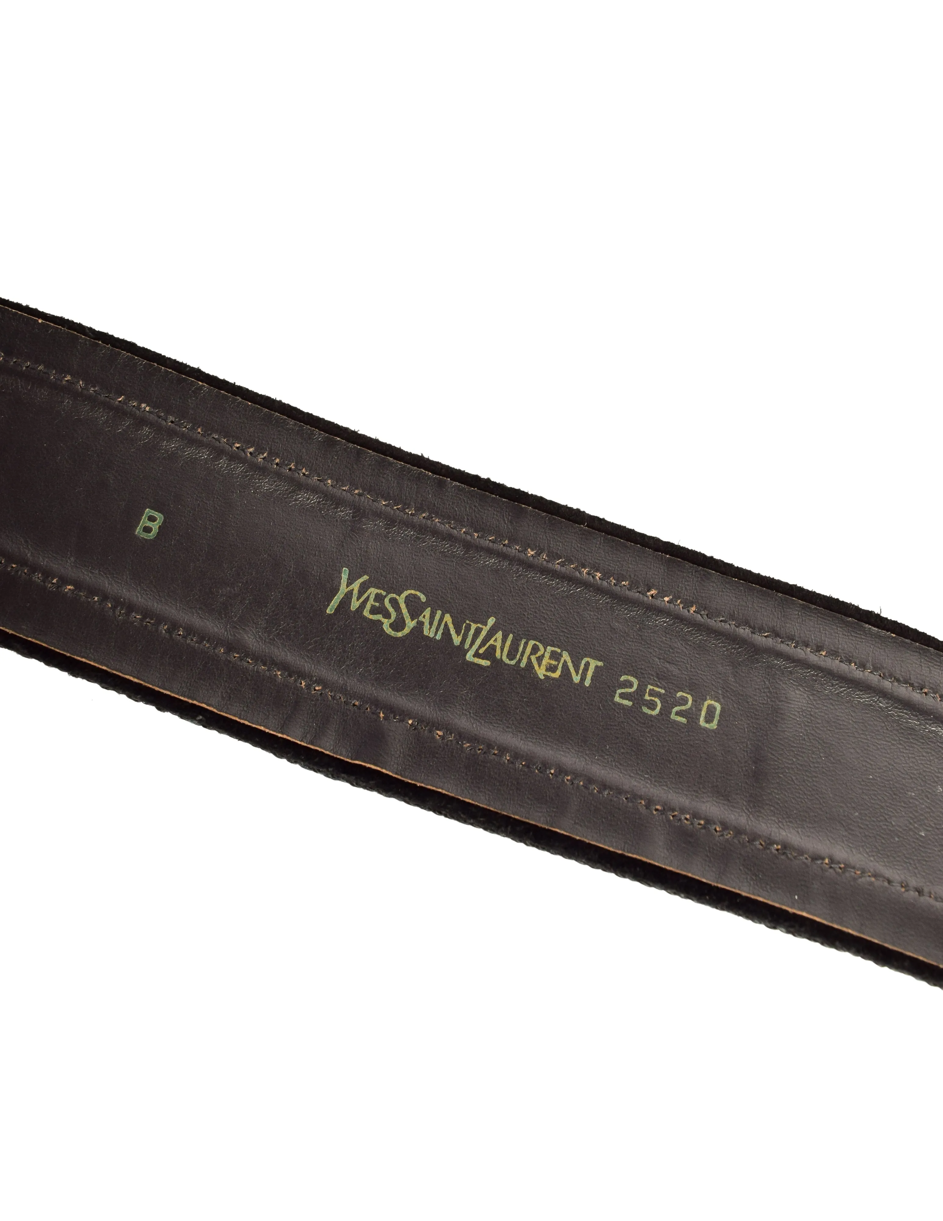 Yves Saint Laurent Vintage 1976 Russian Collection Black Suede Tie Belt