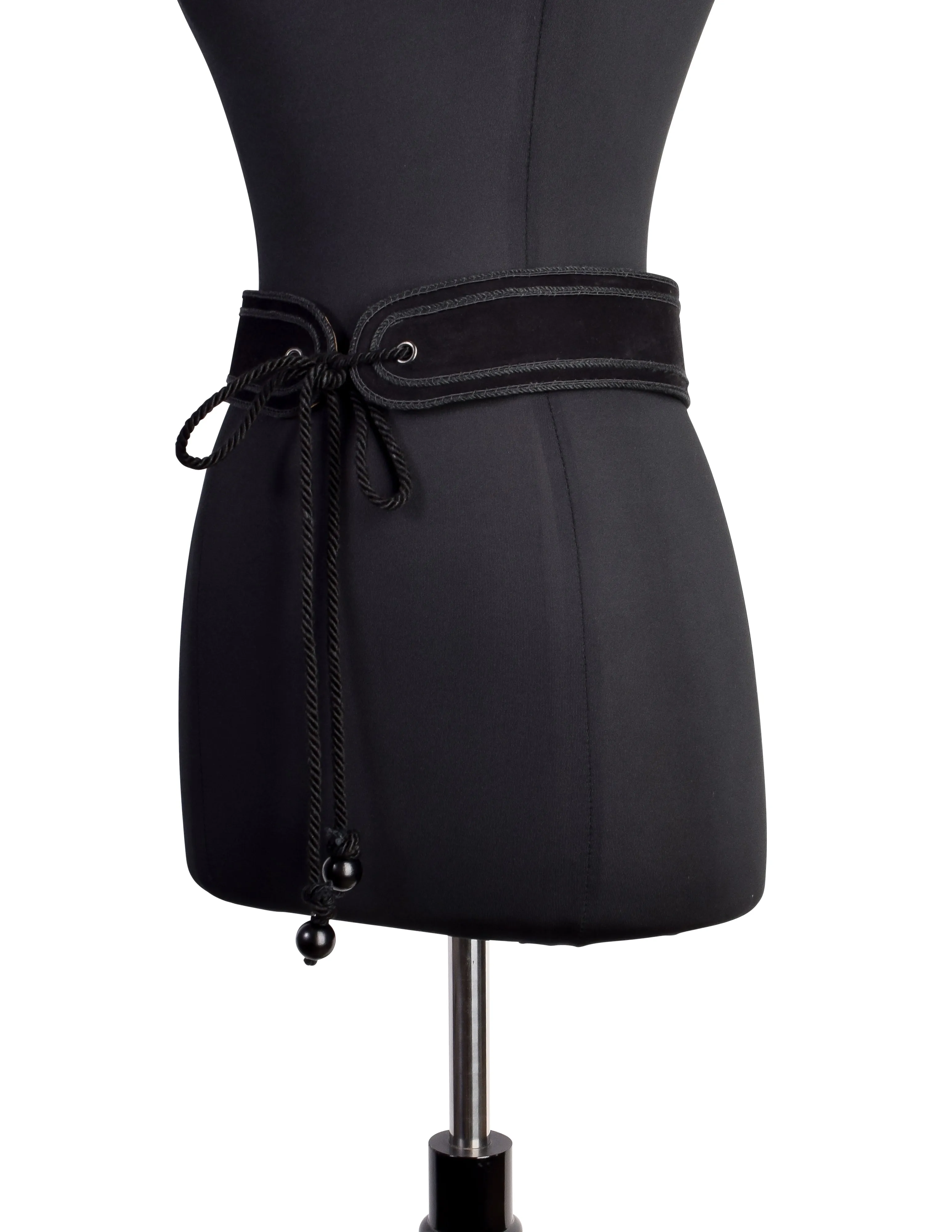 Yves Saint Laurent Vintage 1976 Russian Collection Black Suede Tie Belt