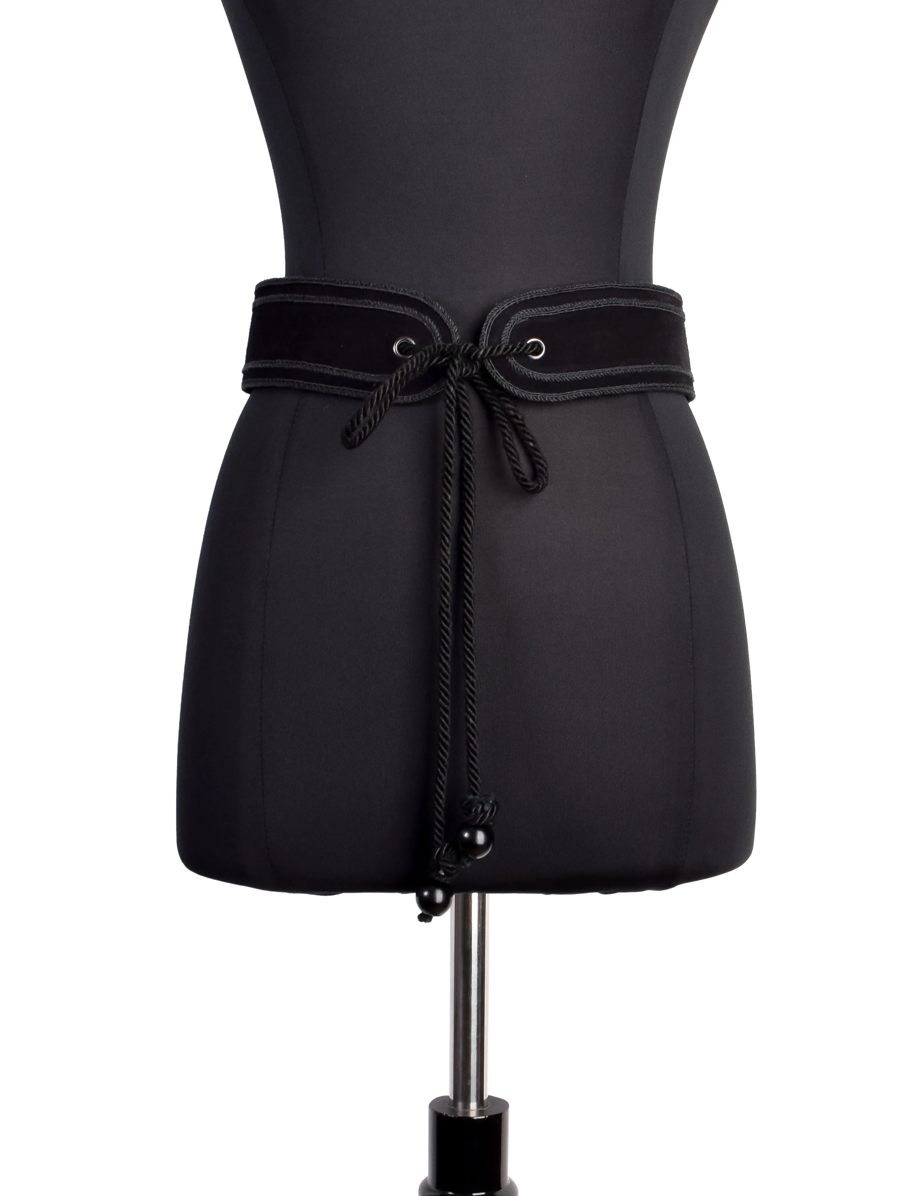 Yves Saint Laurent Vintage 1976 Russian Collection Black Suede Tie Belt
